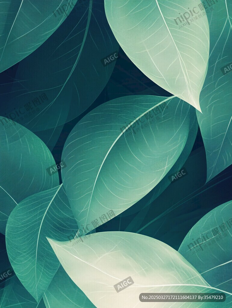 清新綠葉背景圖案