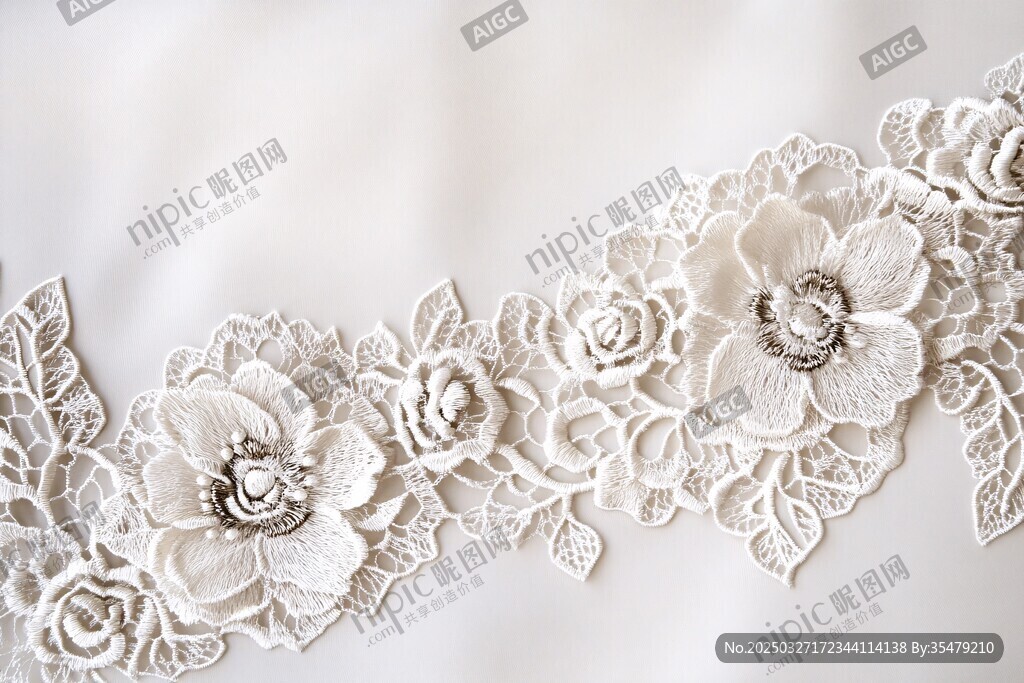白色蕾絲花邊精美裝飾