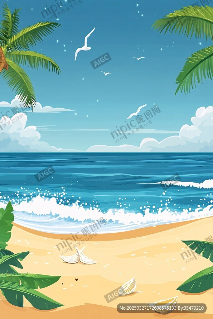 夏日海灘風(fēng)光