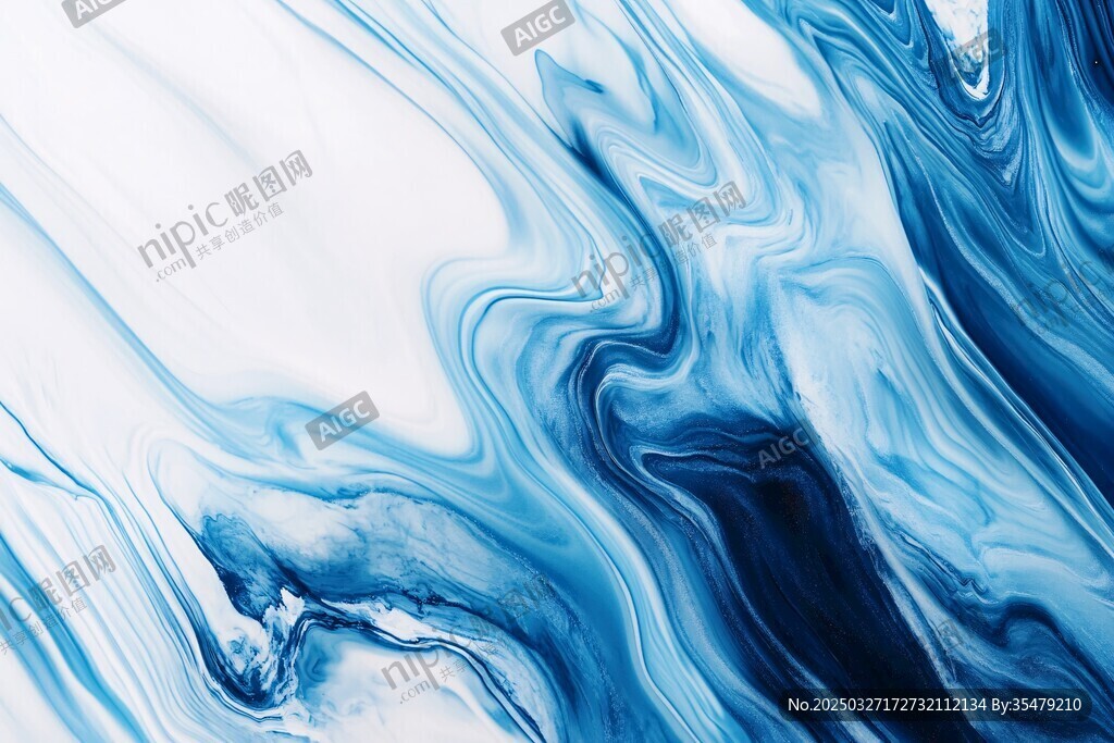 藍(lán)白流動紋理藝術(shù)背景