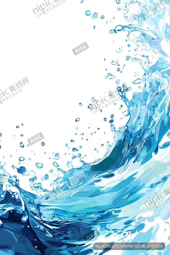 藍(lán)色動感水花飛濺畫面