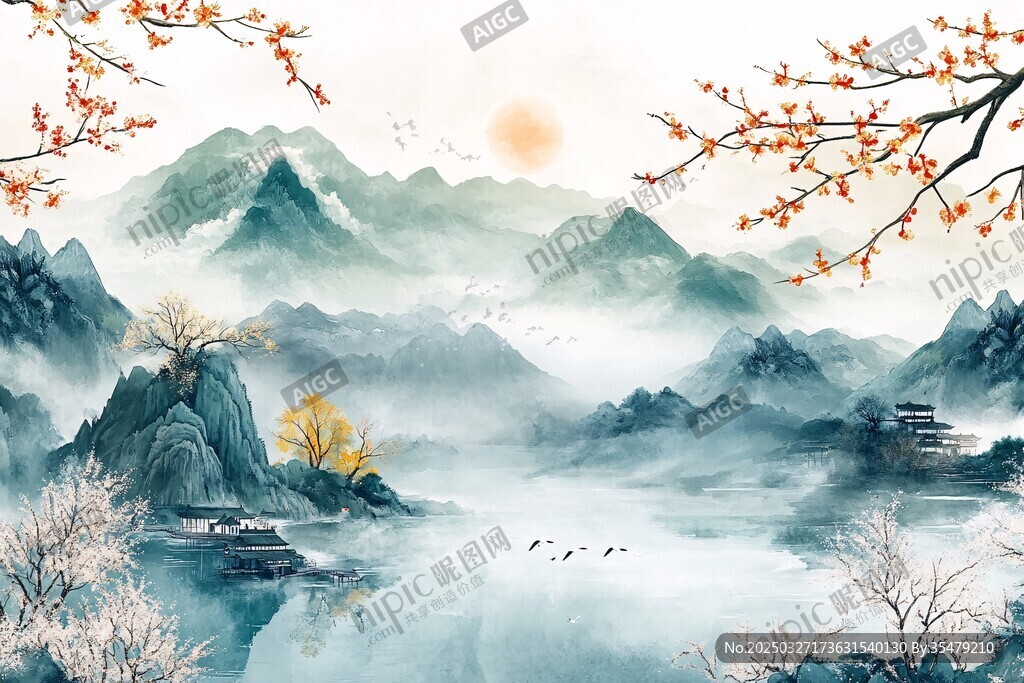 水墨山水間的春日詩意