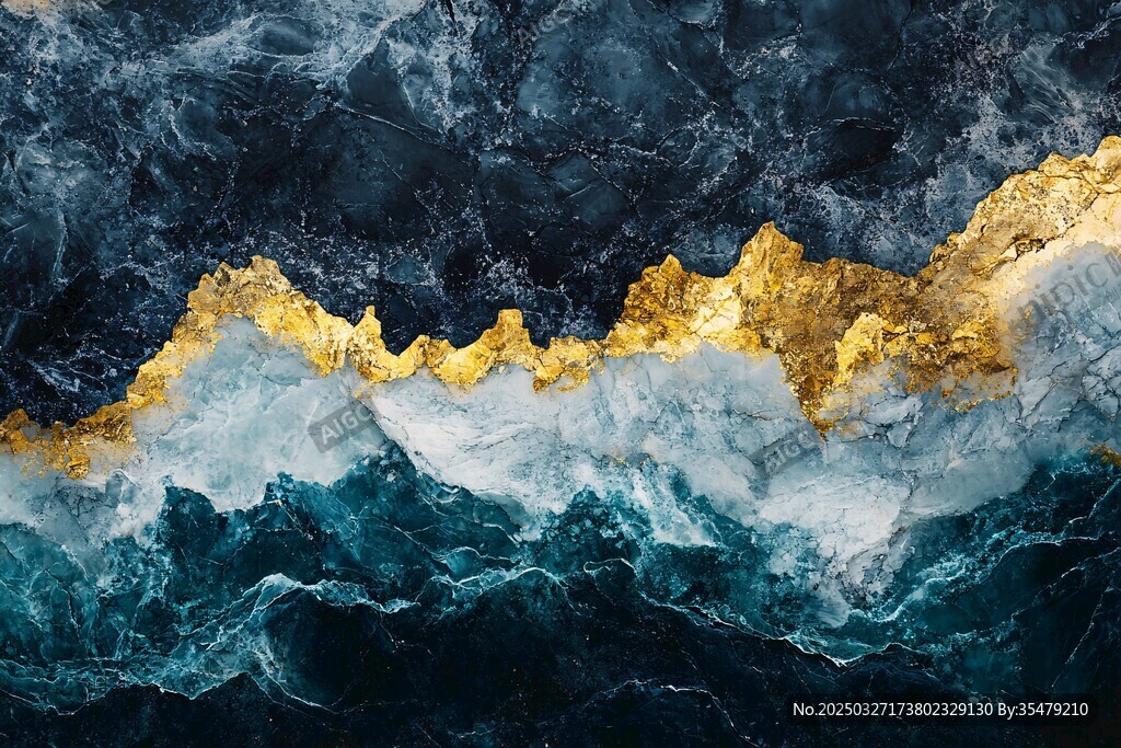金波涌動的深邃海洋圖景