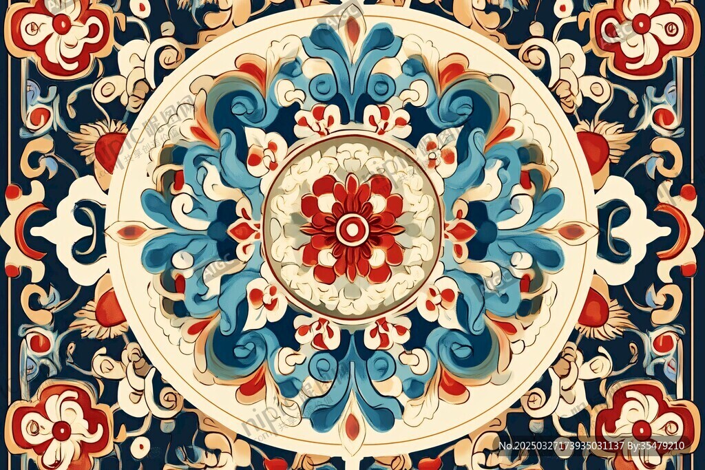 復(fù)古精美民族風(fēng)花紋圖案