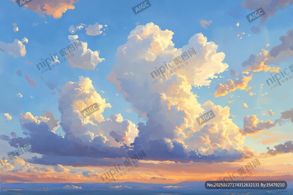 夢幻天空中的絢麗云朵