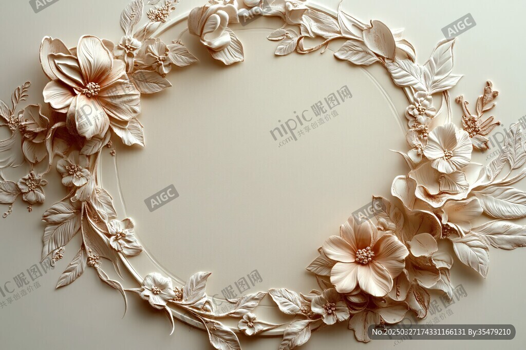 立體花卉環(huán)形裝飾藝術(shù)品