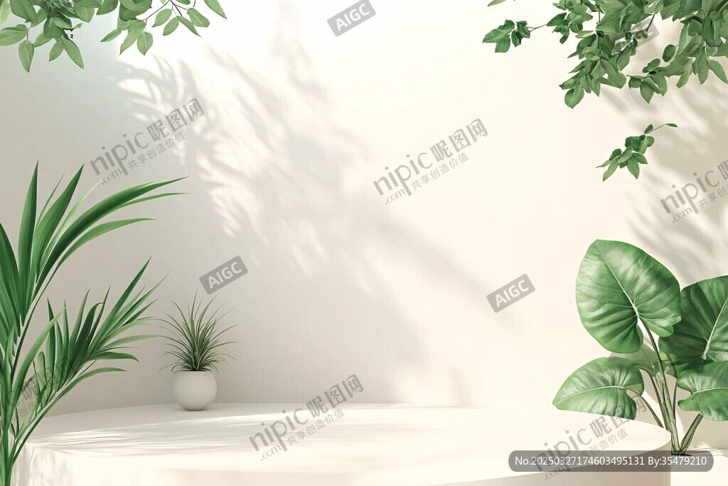 綠植裝點的簡約白色空間