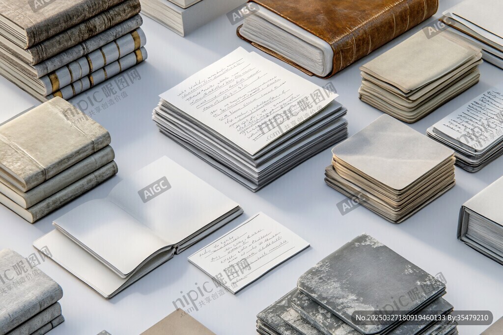 復古書籍堆疊展示