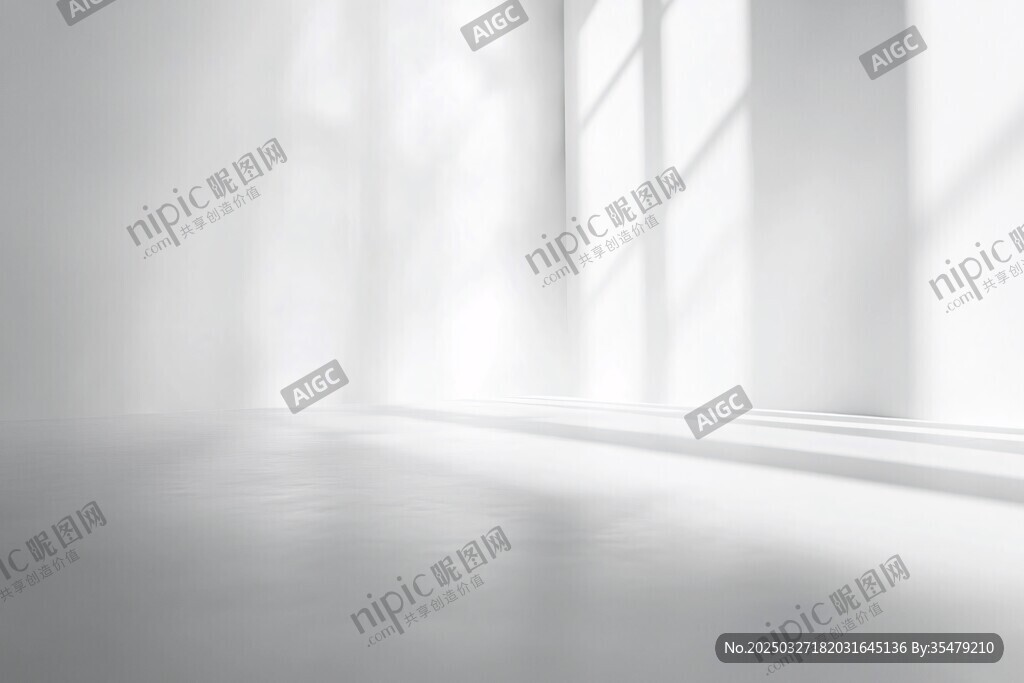 簡約白房間的光影景象