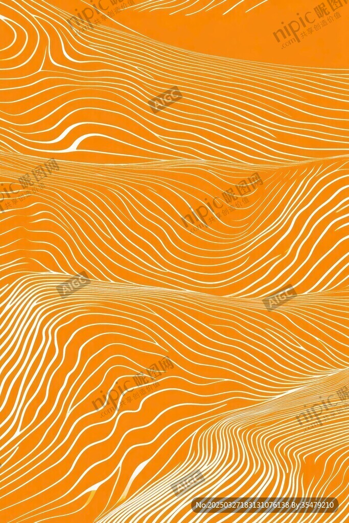 橙色波浪紋理抽象背景圖