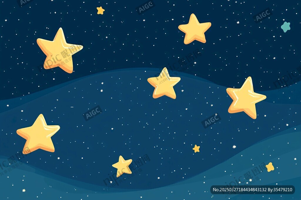 夢幻星空下的閃耀星星