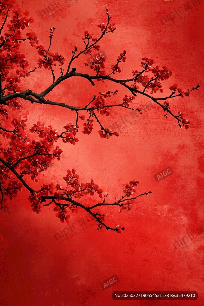 紅梅映紅墻