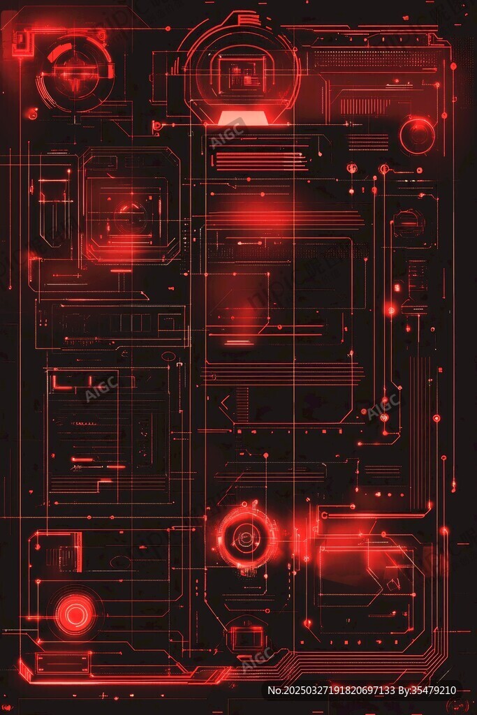 紅色科技風(fēng)未來感操作界面