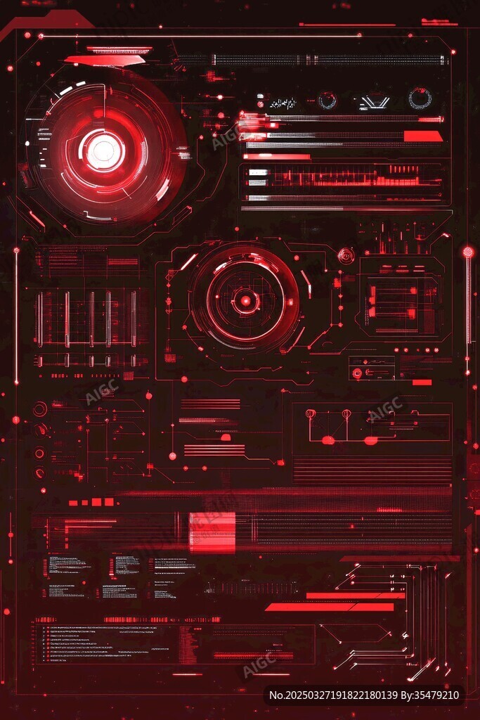 未來感紅色科技操作界面