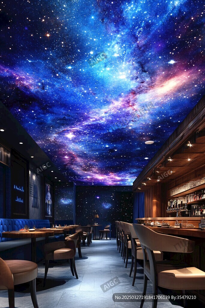 夢幻星空主題餐廳天花板