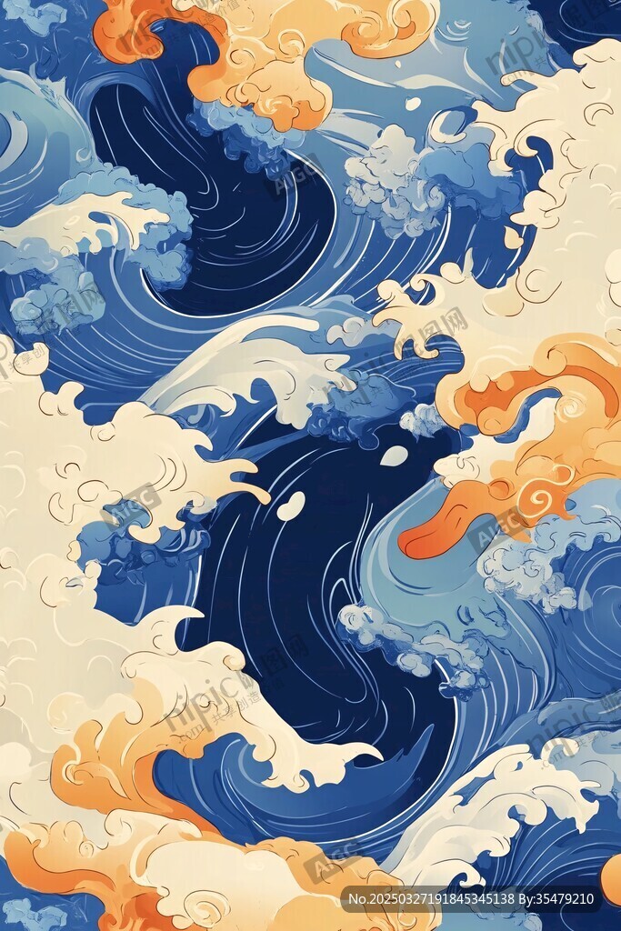 海洋波浪絢麗圖案