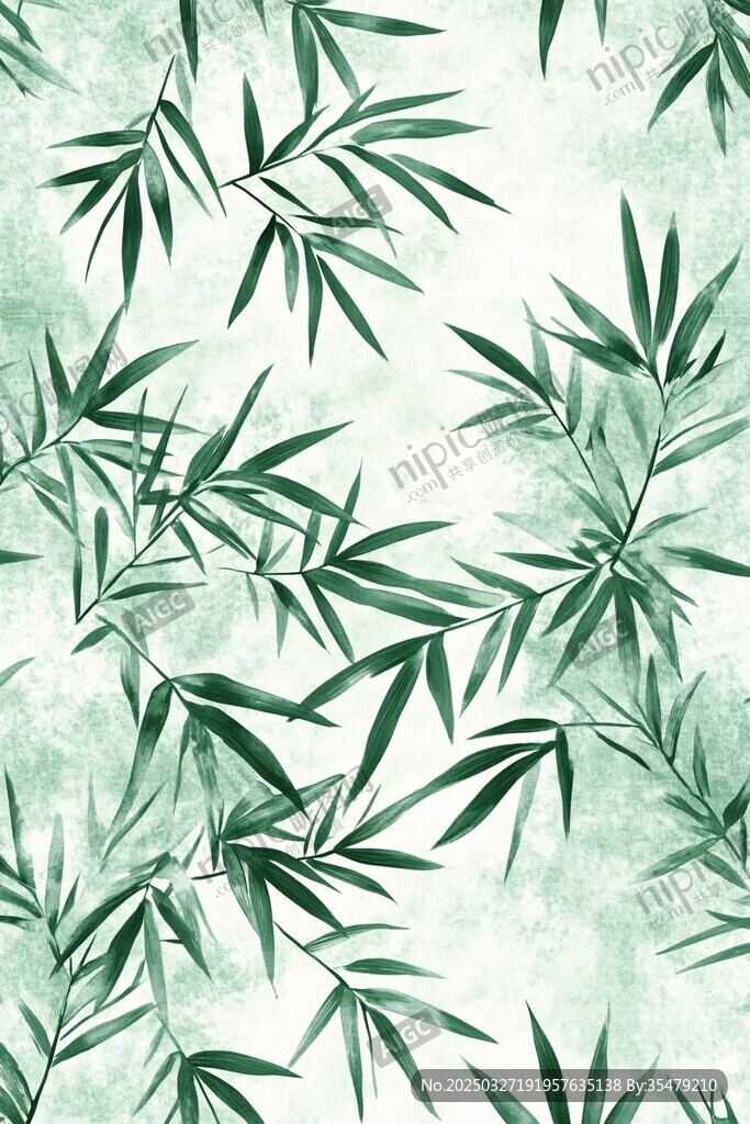 水墨風竹葉圖案背景圖