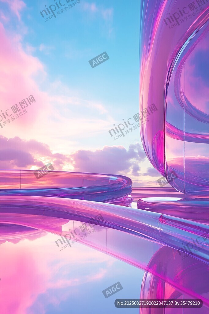 夢幻未來感的絢麗場景