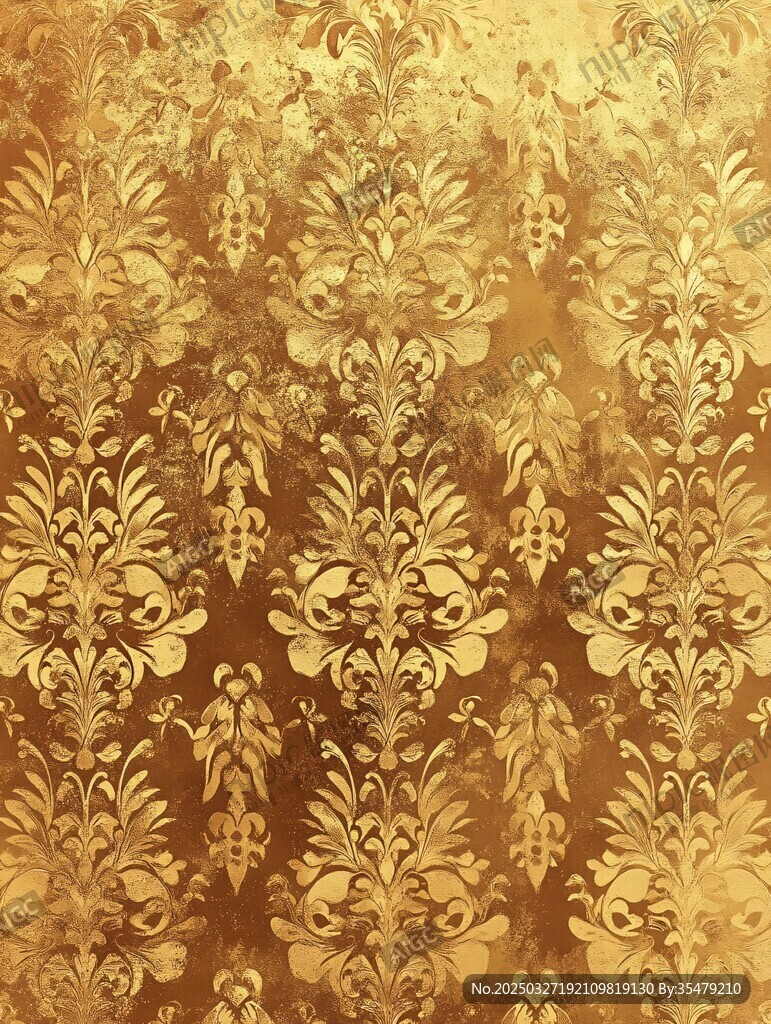 金色奢華花卉紋理背景圖