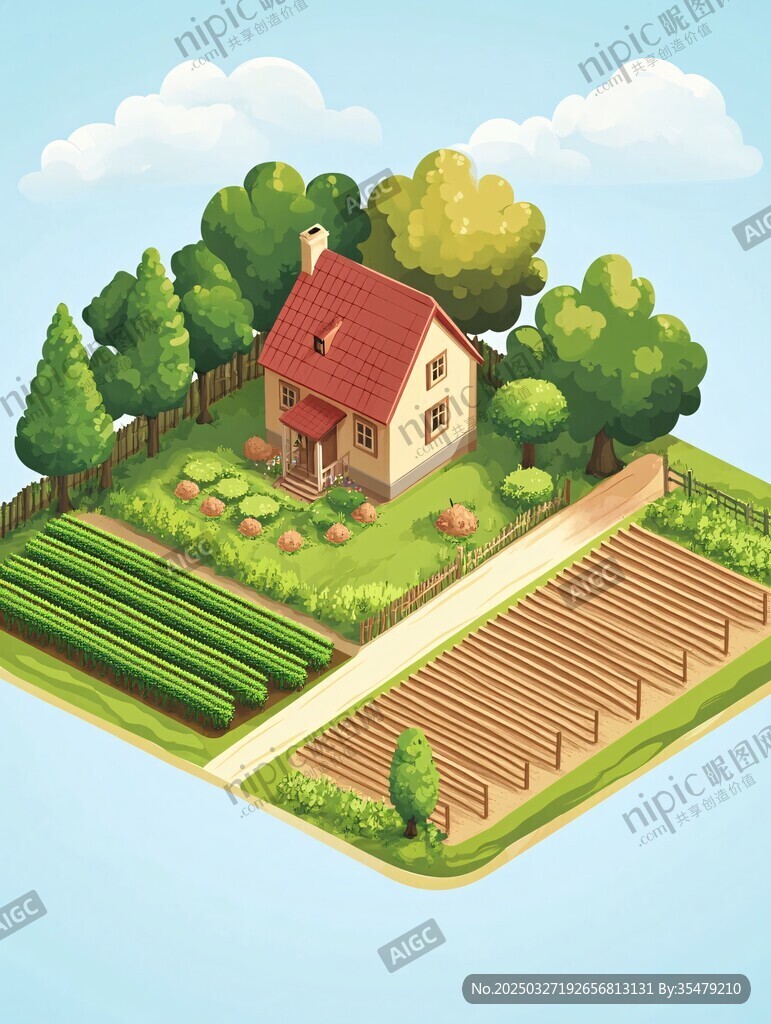 田園小屋旁的綠意菜園