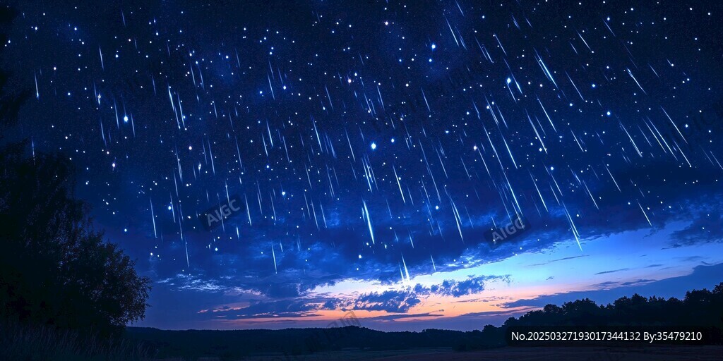 夜空中的流星美景