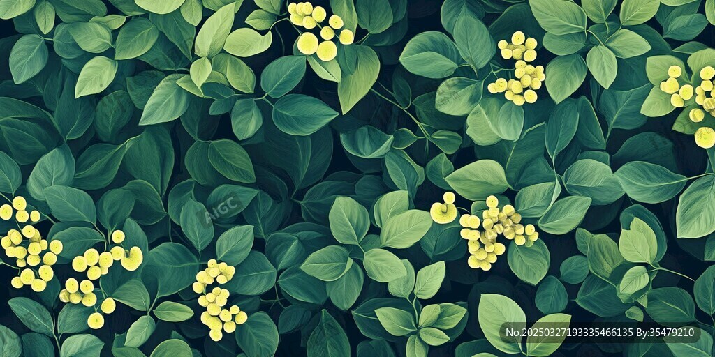 綠葉黃花交織的自然美景