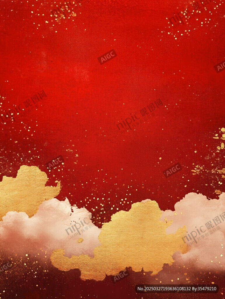 紅色金云背景圖