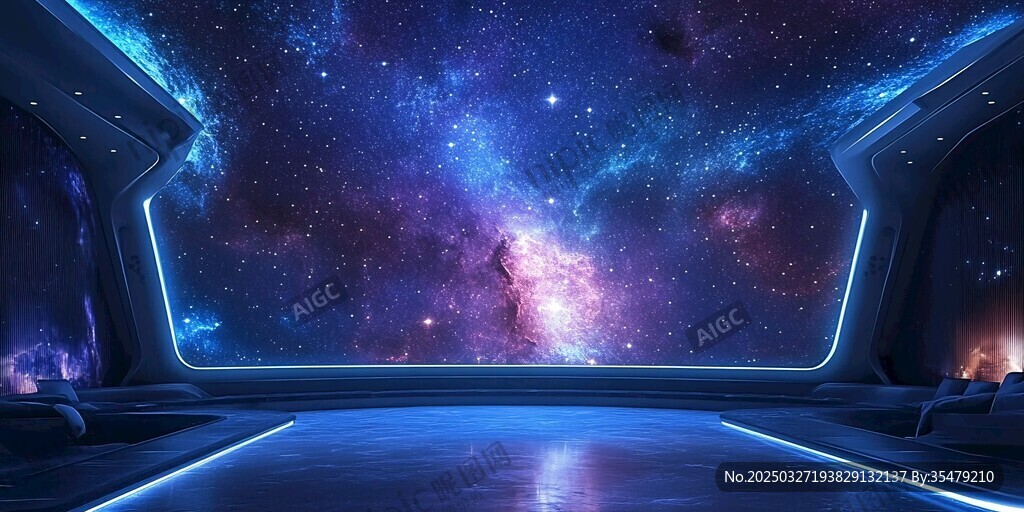 未來感太空艙內(nèi)的璀璨星河
