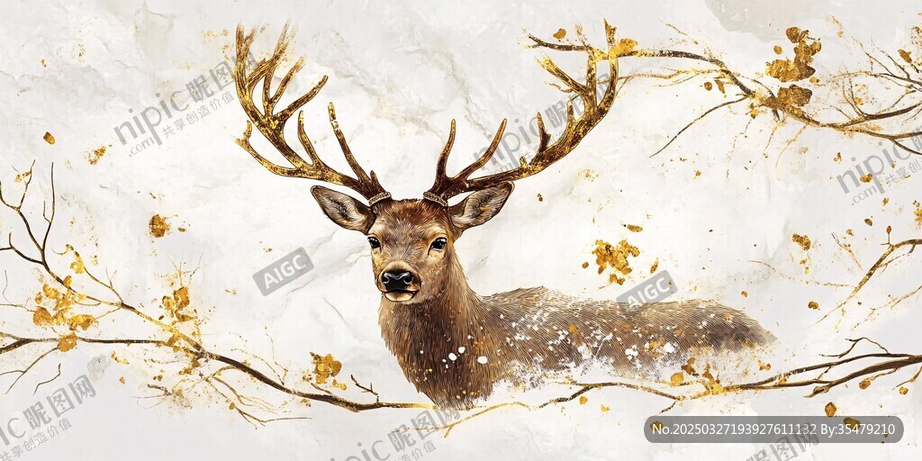 雪中麋鹿 盡顯自然之美