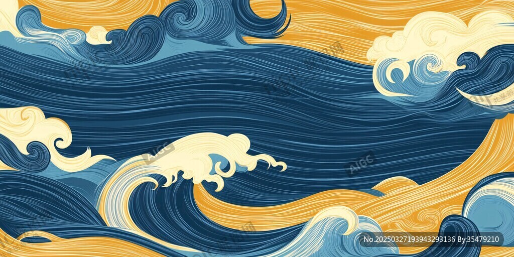 海浪涌動(dòng)的絢麗圖案