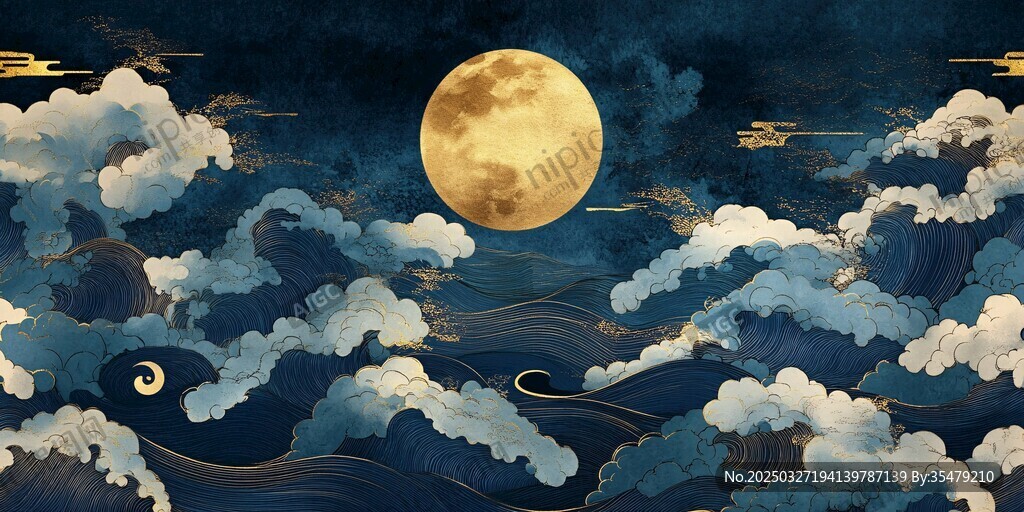 月夜云海奇幻景象