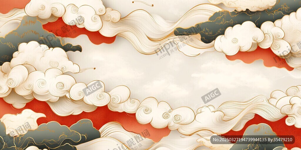 中式云紋國風(fēng)背景圖案