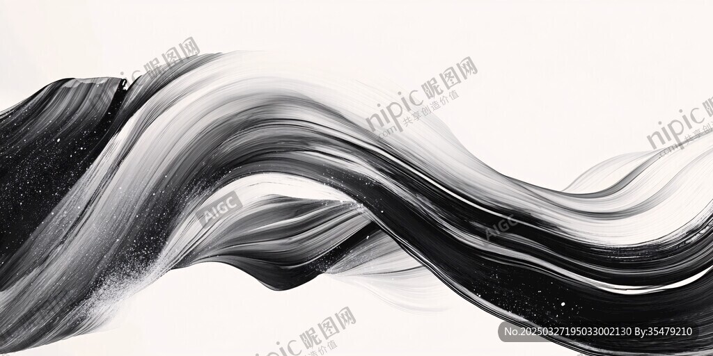水墨靈動(dòng)線條抽象藝術(shù)圖