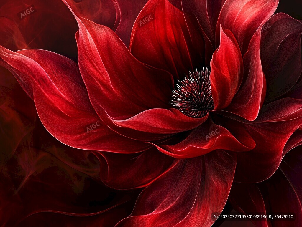 艷麗紅花朵的藝術之美