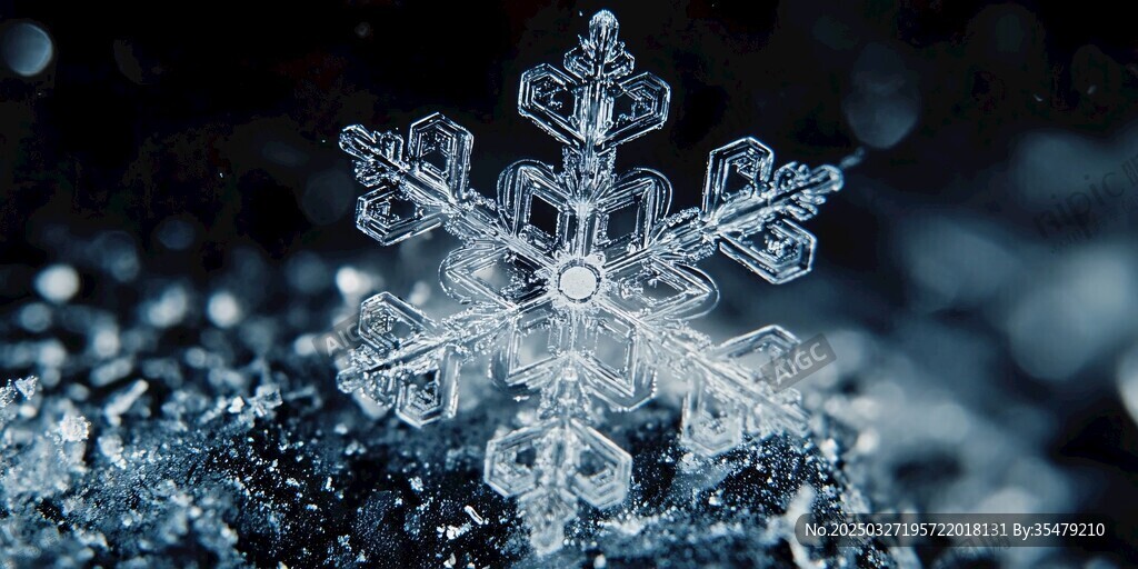 晶瑩雪花特寫 冬日之美