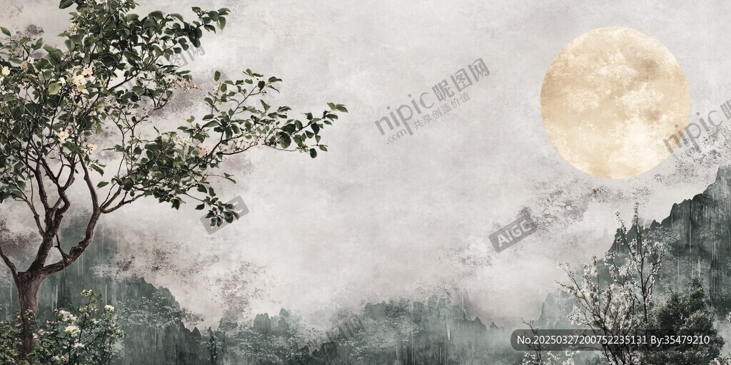 月夜山林 靜謐詩意之景