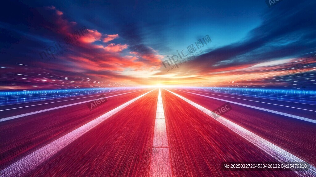 夕陽下的夢幻公路