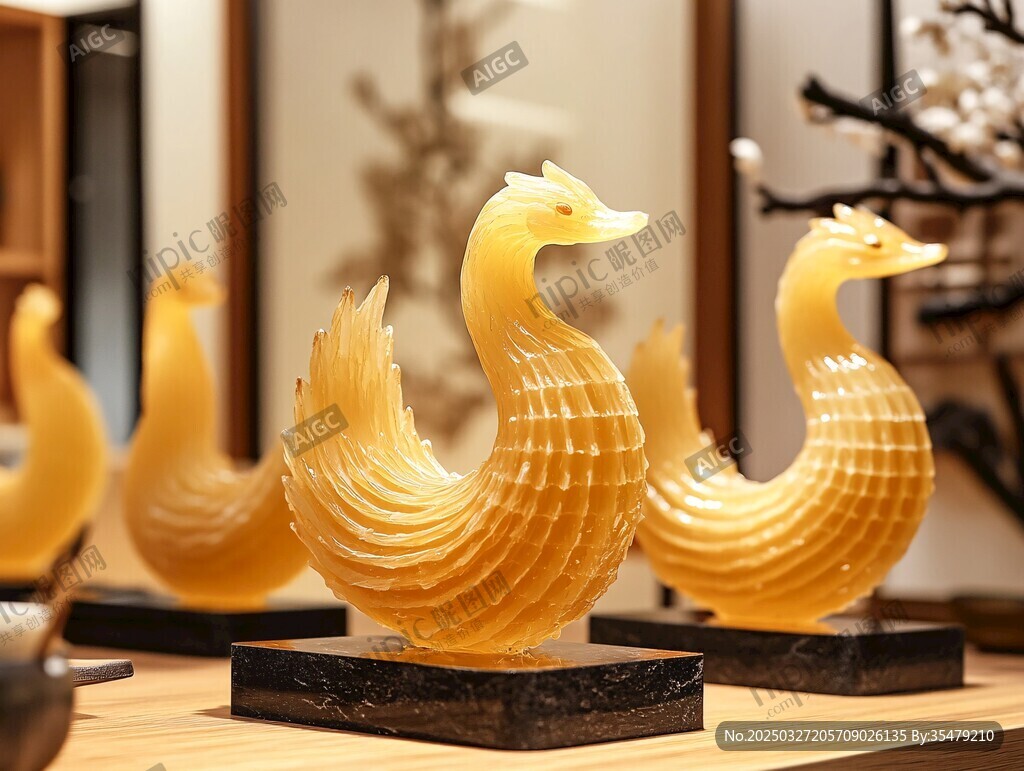 黃玉鳳形擺件 精致工藝