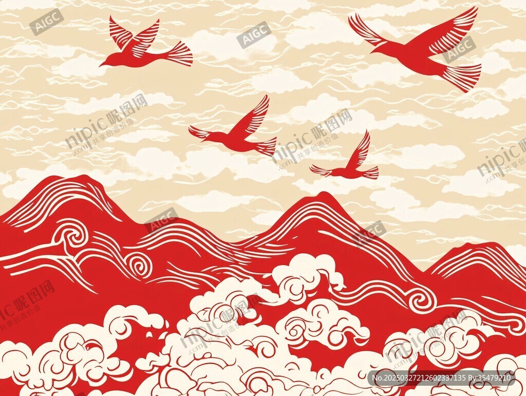 瑞鳥翔云圖