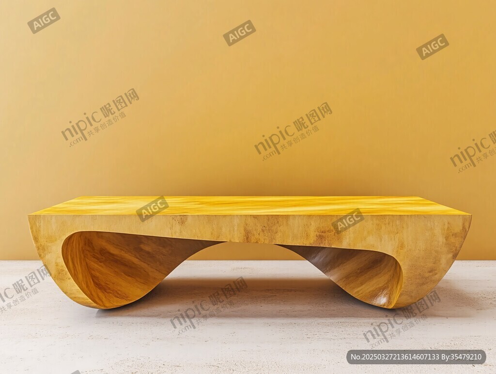 獨特木質(zhì)弧形茶幾展示