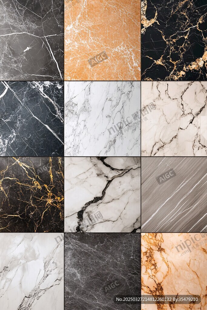 多樣大理石紋理展示