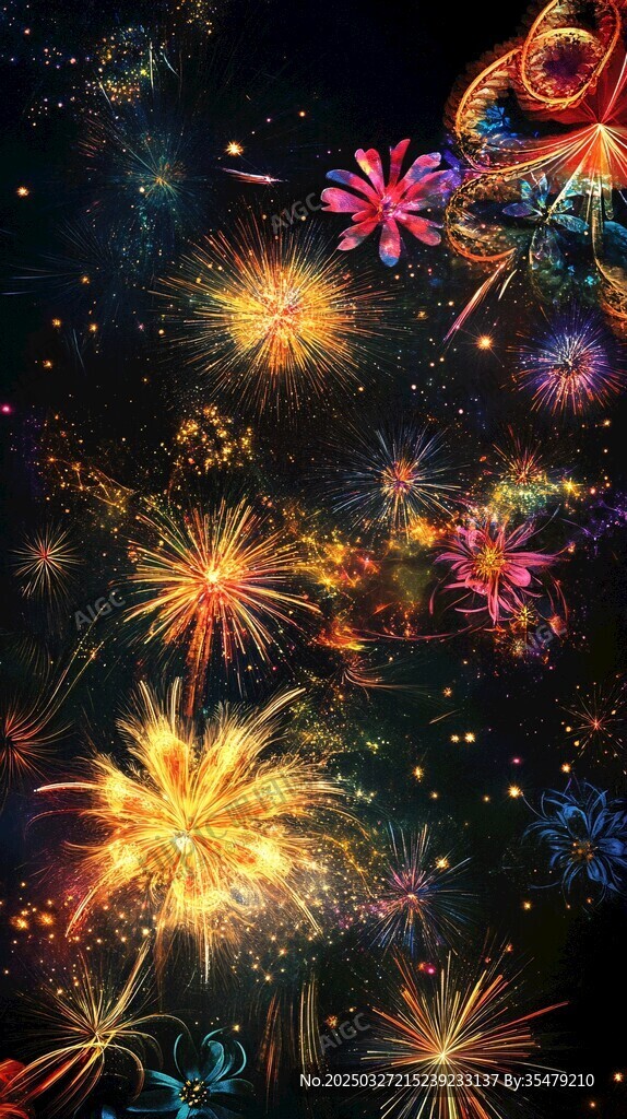 絢麗煙花綻放璀璨夜空