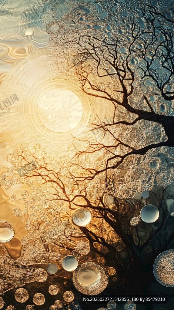 夢幻冬日樹影與暖陽景象