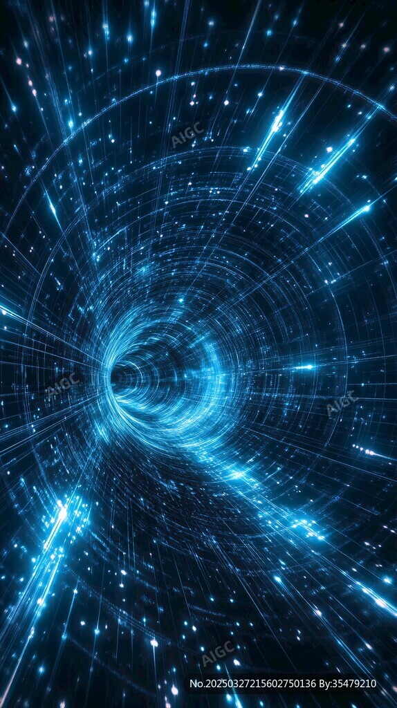 藍色科技感宇宙時空隧道