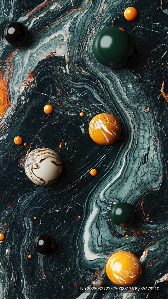 多彩球體點綴奇幻紋理背景