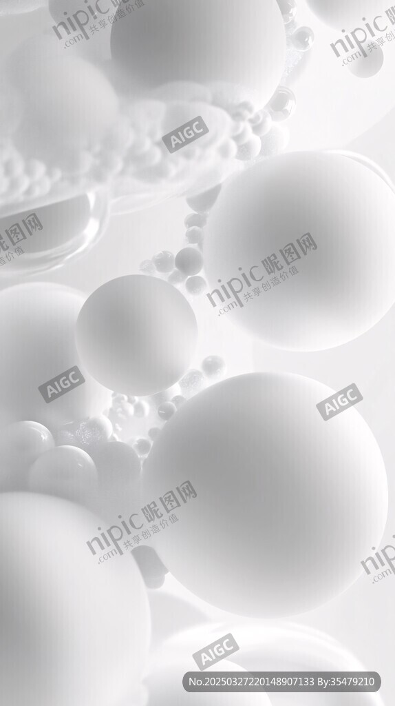 夢幻白色氣泡微觀景象