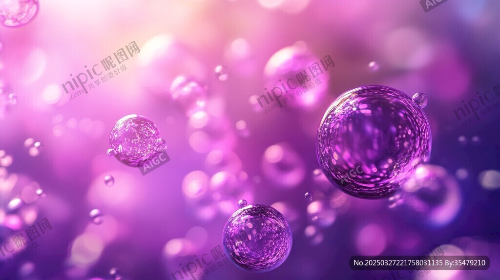 夢幻紫色氣泡背景圖
