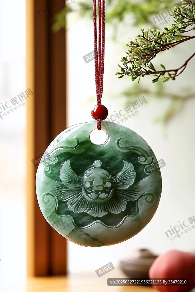 翠綠玉雕掛件 靈動(dòng)精美