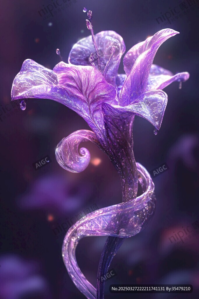 夢(mèng)幻紫晶花 水珠晶瑩剔透