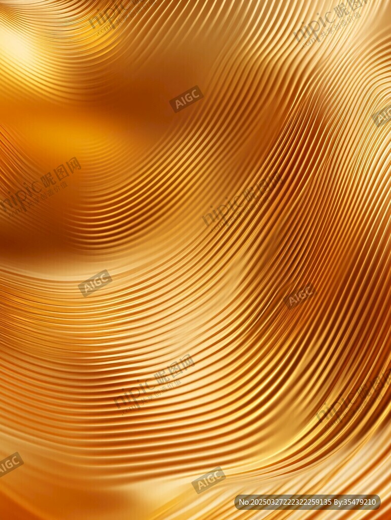 金色波紋抽象背景圖